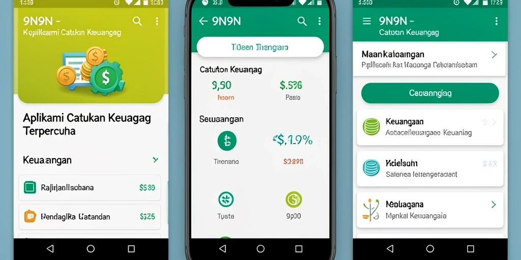Tampilan antarmuka aplikasi 9N9N untuk catatan keuangan.