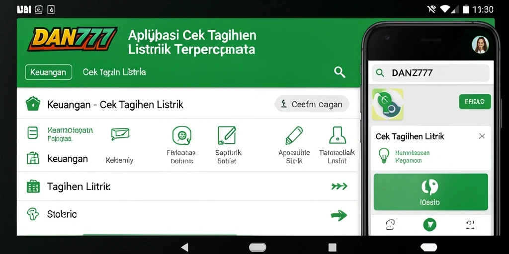 Tampilan antarmuka aplikasi Cek Tagihan Listrik DAN777.