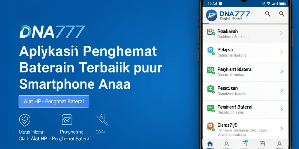 Antarmuka aplikasi DNA777 yang intuitif dan efisien untuk penghematan baterai.