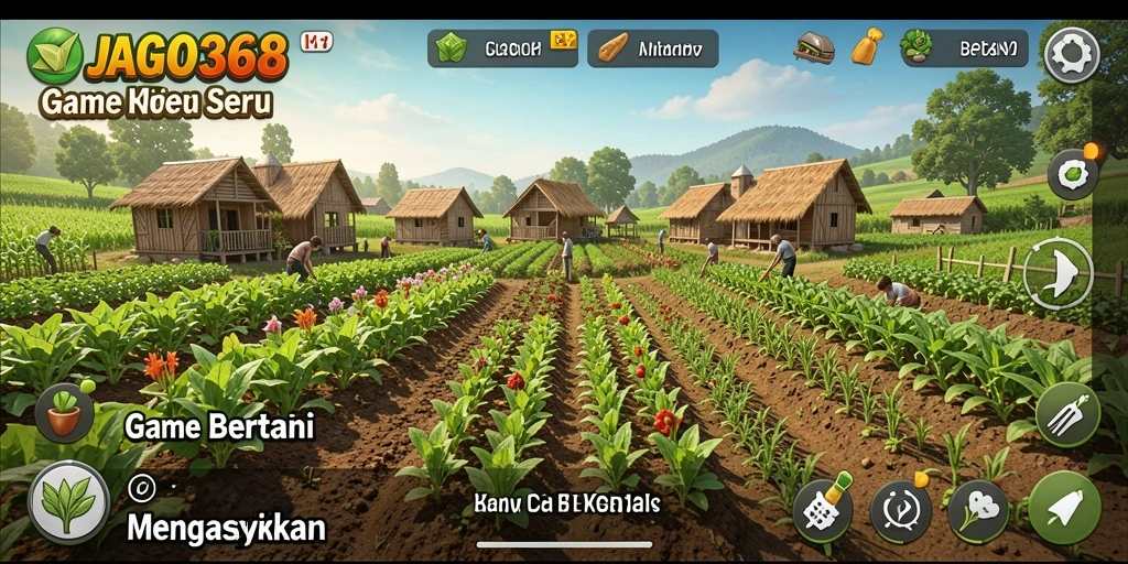 Tampilan antarmuka game bertani JAGO368 yang menarik dan interaktif.