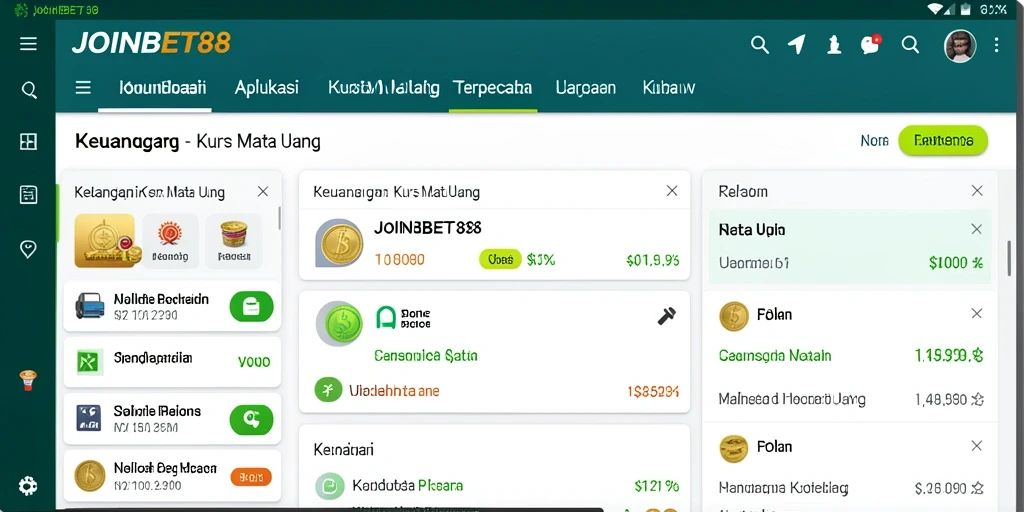Antarmuka menarik dan informatif dari aplikasi JOINBET88.