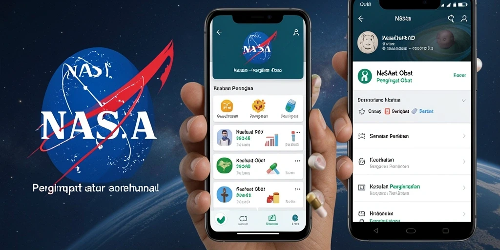 Antarmuka pengguna aplikasi NASA4D untuk pengingat obat.