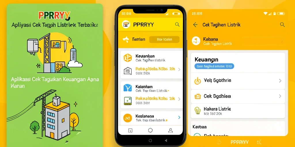 Antarmuka PPRRYY menunjukkan fungsi cek tagihan listrik yang praktis.