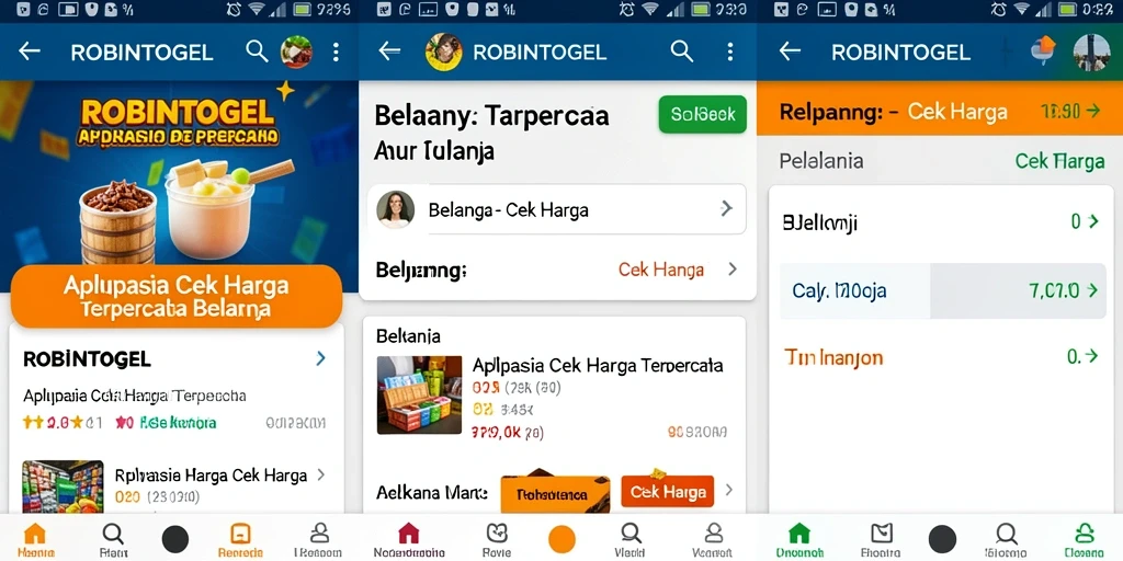 Tampilan antarmuka <strong>ROBINTOGEL</strong> saat melakukan Cek Harga produk.
