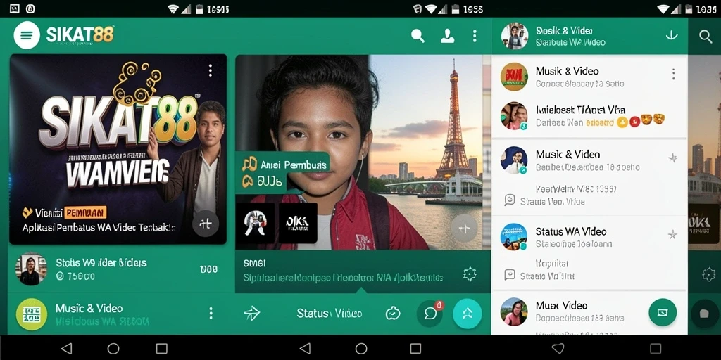 Tampilan antarmuka SIKAT88 untuk membuat Status WA Video.