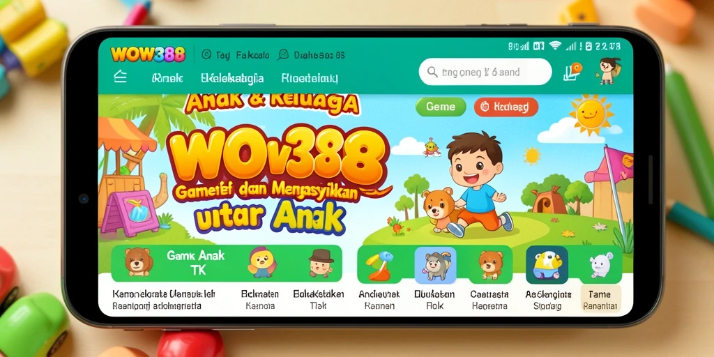 Antarmuka WOW388 yang menarik dan edukatif untuk anak-anak.